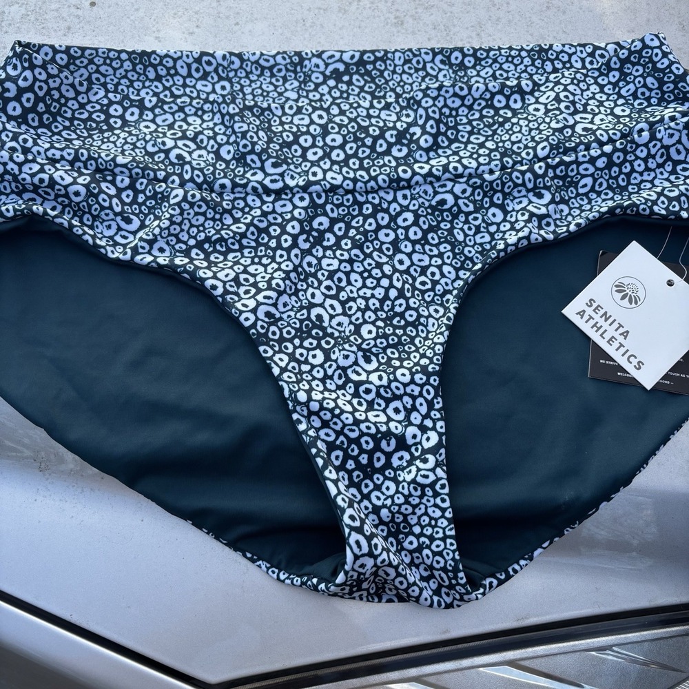 Senita Athletics New With Tags Women's Sports Bikini Bottoms Black And White XXL